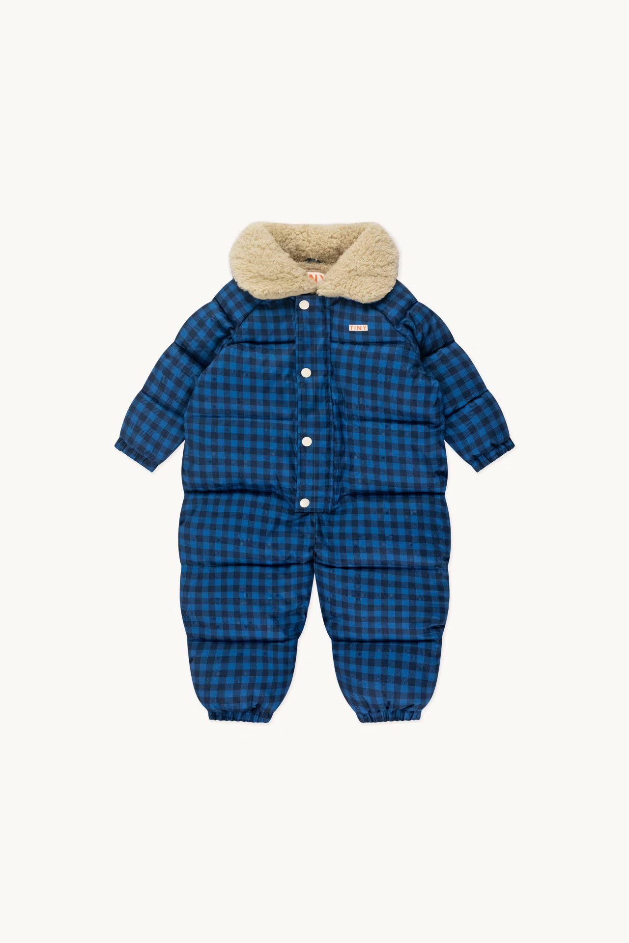 Bestel Tiny Cottons VICHY PADDED OVERALL blue/navy van TINYCOTTONS