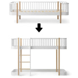 Wood Conversion kit Original day bed to low loft bed 138 cm, white/oak