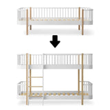 Wood Conversion kit Original day bed to low bunk bed, white/oak