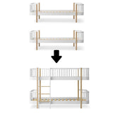 Wood Conversion kit 2 Original beds to low bunk bed, white/oak