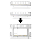 Wood Conversion kit 2 Original day beds to low bunk bed, white