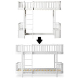 Wood Conversion kit Original loft bed to low bunk bed, white