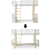 Wood Conversion kit Original loft bed to low bunk bed, white/oak