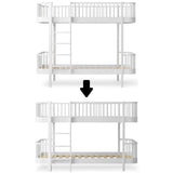 Wood Conversion kit Original bunk bed to low bunk bed, white