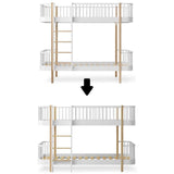 Wood Conversion kit Original bunk bed to low bunk bed, white/oak
