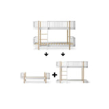 Wood Conversion kit Original low bunk bed to 1 bed and 1 low loft bed 138 cm, white/oak