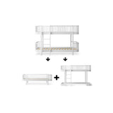 Wood Conversion kit Original low bunk bed to 1 day bed and 1 low loft bed 138 cm, white