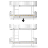 Wood Conversion kit Original low bunk bed to bunk bed, white