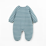 Striped flamé jersey jumpsuit - Cyanotype