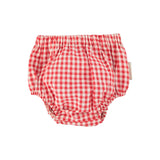 baby bloomers - red & ecru checkered