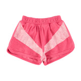 shorts - pink w/ white stripes print