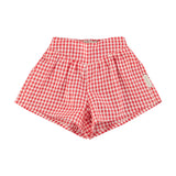 shorts - red & ecru checkered