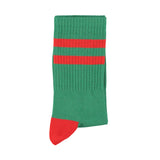 socks - green w/ red stripes