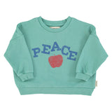 sweatshirt - turquoise w/ "peace" print