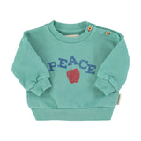 sweatshirt - turquoise w/ "peace" print