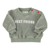 sweatshirt - washed green w/ "best friend" print