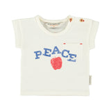 t'shirt - ecru w/ "peace" print