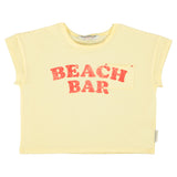 t'shirt - light yellow w/ "beach bar" print