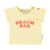 t'shirt - light yellow w/ "beach bar" print