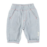 unisex trousers - ecru w/ indigo stripes