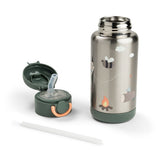 Insulated straw bottle | Tiny trails - Green