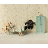 Vintage single bed, Mouse - Mint