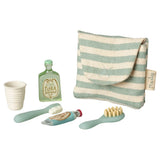 Toothbrush set in bag, Mouse - Blue stripe