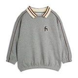 Panther patch piping collar sweatshirt