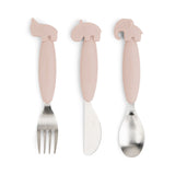 Easy-grip cutlery set | Deer friends - Powder