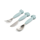 Easy-grip cutlery set | Deer friends - Blue