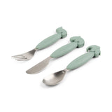 Easy-grip cutlery set | Deer friends - Green
