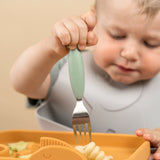Easy-grip cutlery set | Deer friends - Green