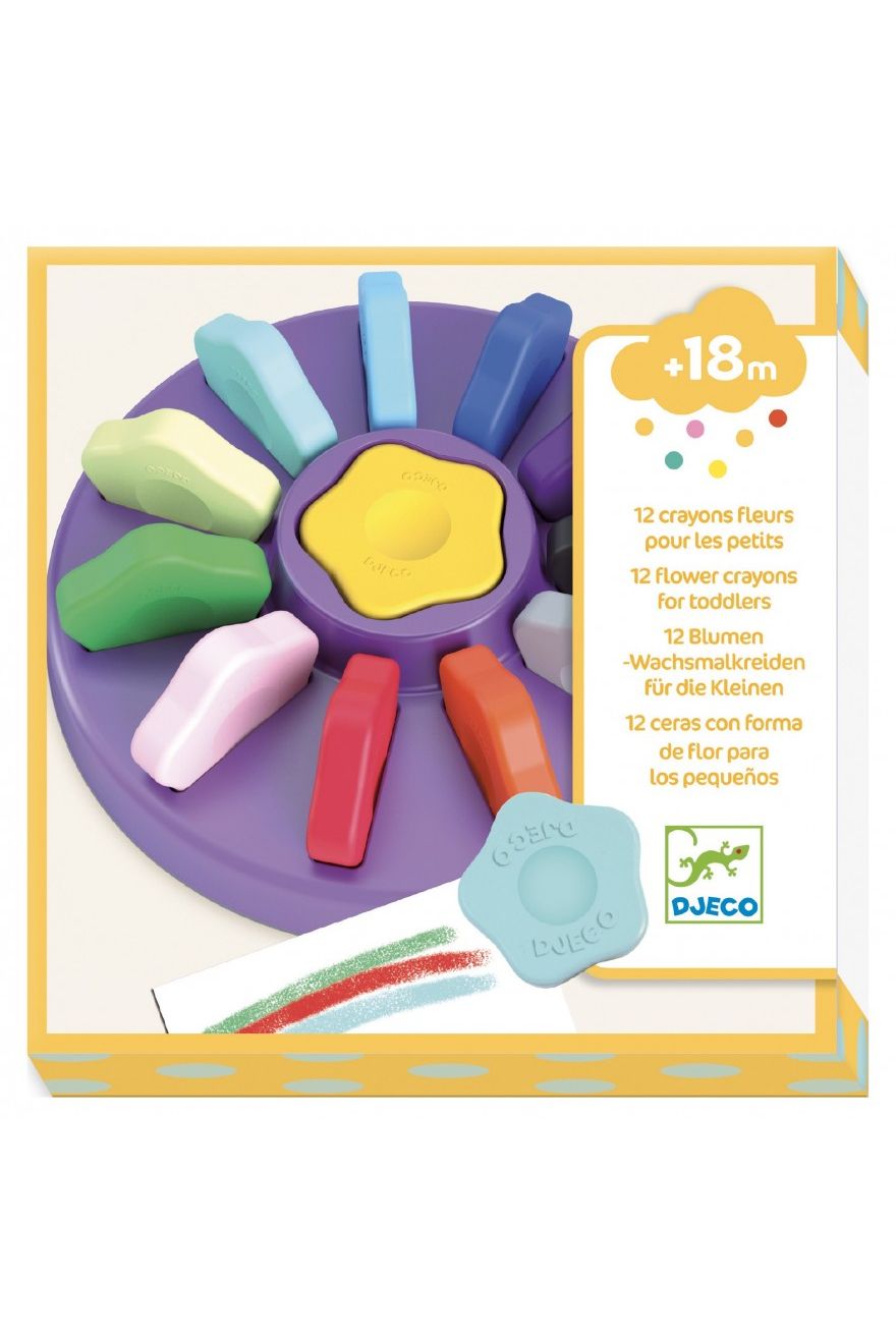 12 bloemenkrijtjes voor jonge kinderen van Djeco | Kids Conceptstore Le Fanfare