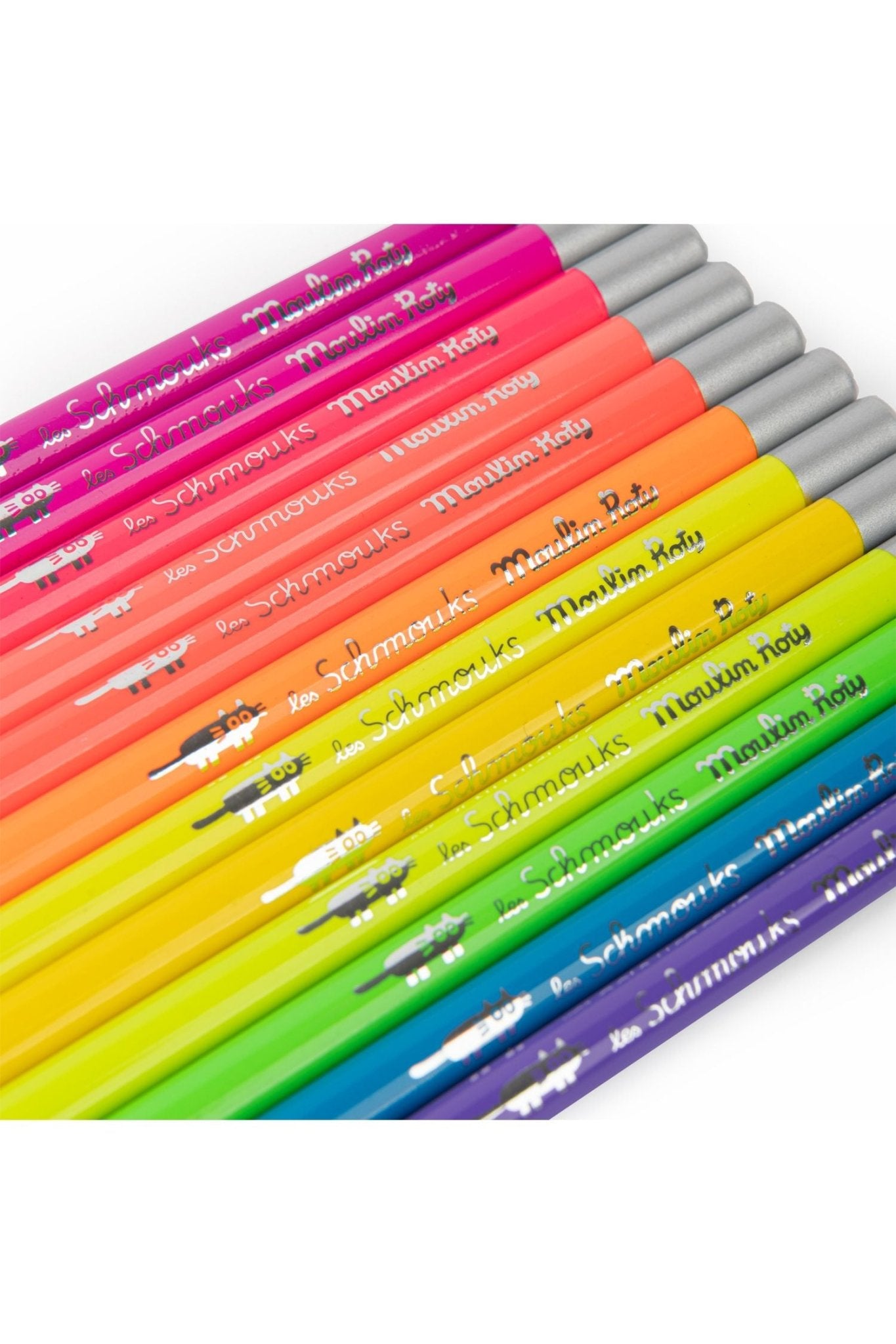 12 neonkleurpotloden - Les Schmouks van Moulin Roty | Kids Conceptstore Le Fanfare