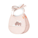 Tiny pocket bib 2-pack | Happy clouds - Powder