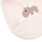 Tiny pocket bib 2-pack | Happy clouds - Powder