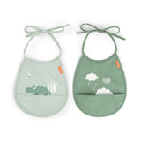Tiny pocket bib 2-pack | Croco - Green