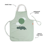 Waterproof kids apron Happy clouds Green