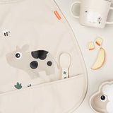 Pull-over bib | Tiny farm - Sand