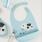 Silicone bib | Dotti - Blue