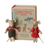 Christmas twin mice, Little sister and brother in book