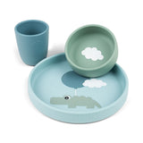 Silicone dinner set | Happy clouds - Blue