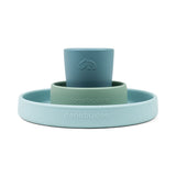 Silicone dinner set | Happy clouds - Blue
