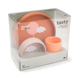 Silicone dinner set | Happy clouds - Papaya