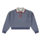 Zug merino knitted polo - Bleu Flight