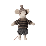 Winter Mouse With Ski Set, Big Brother - Grey