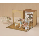 Ballet mice in dance studio, Little sister and brother