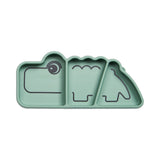 Silicone Stick&Stay snack plate | Croco - Green