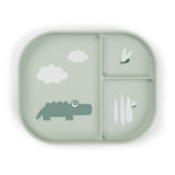 Foodie compartment plate | Croco - Green