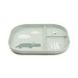 Foodie compartment plate | Croco - Green